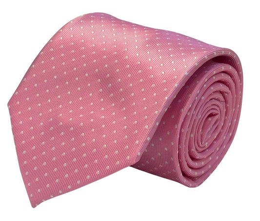 ballerina baby pink mens tie with  white pin spot