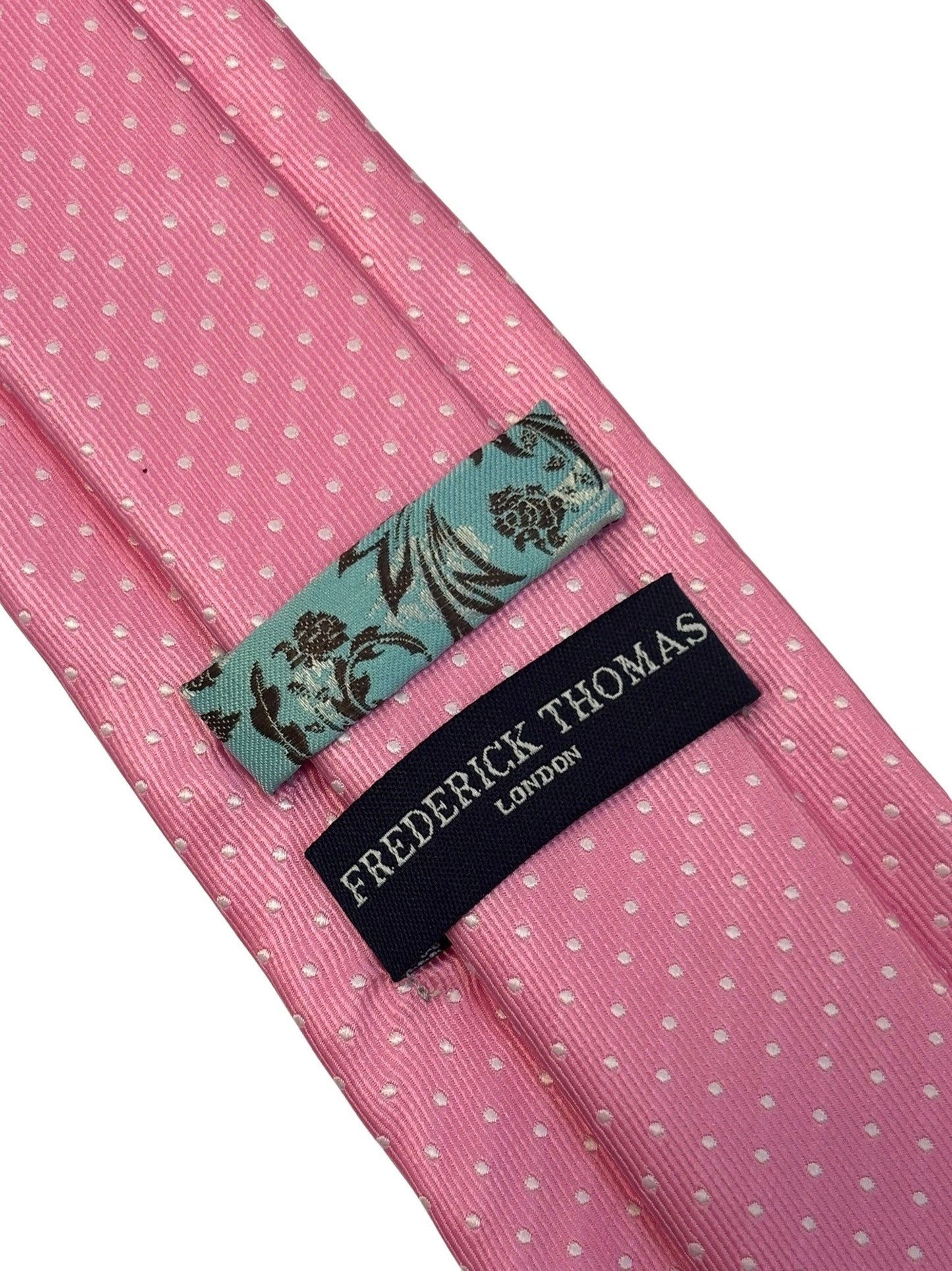 ballerina baby pink mens tie with  white pin spot
