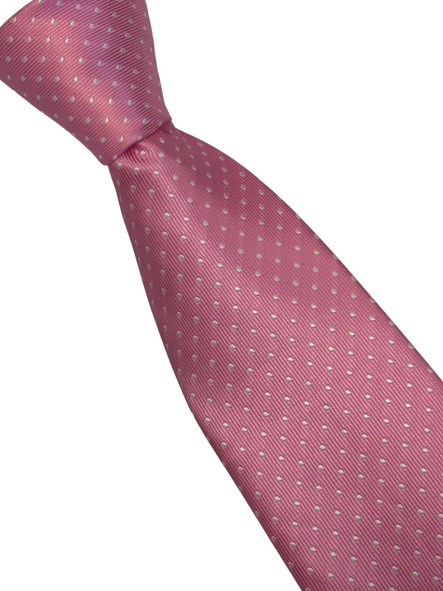 ballerina baby pink mens tie with  white pin spot