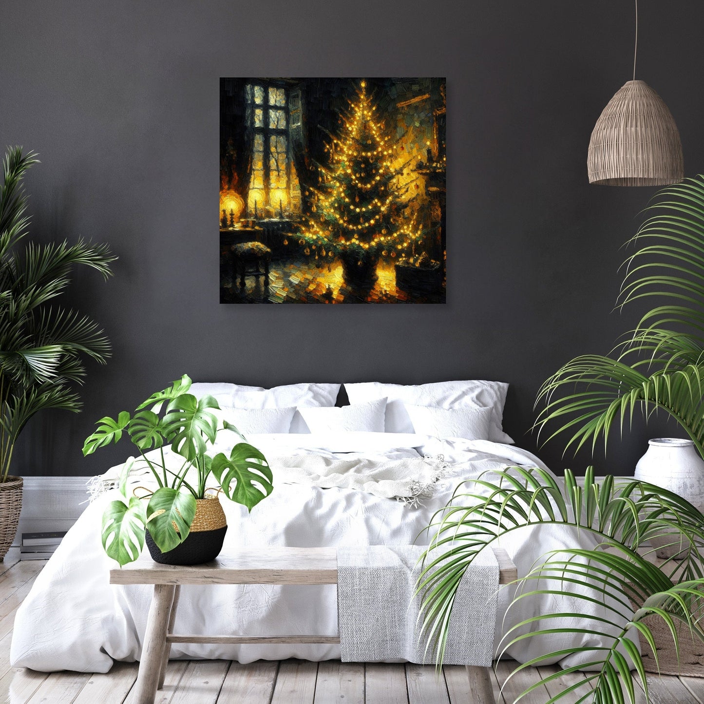 Golden Yuletide Nostalgia Canvas