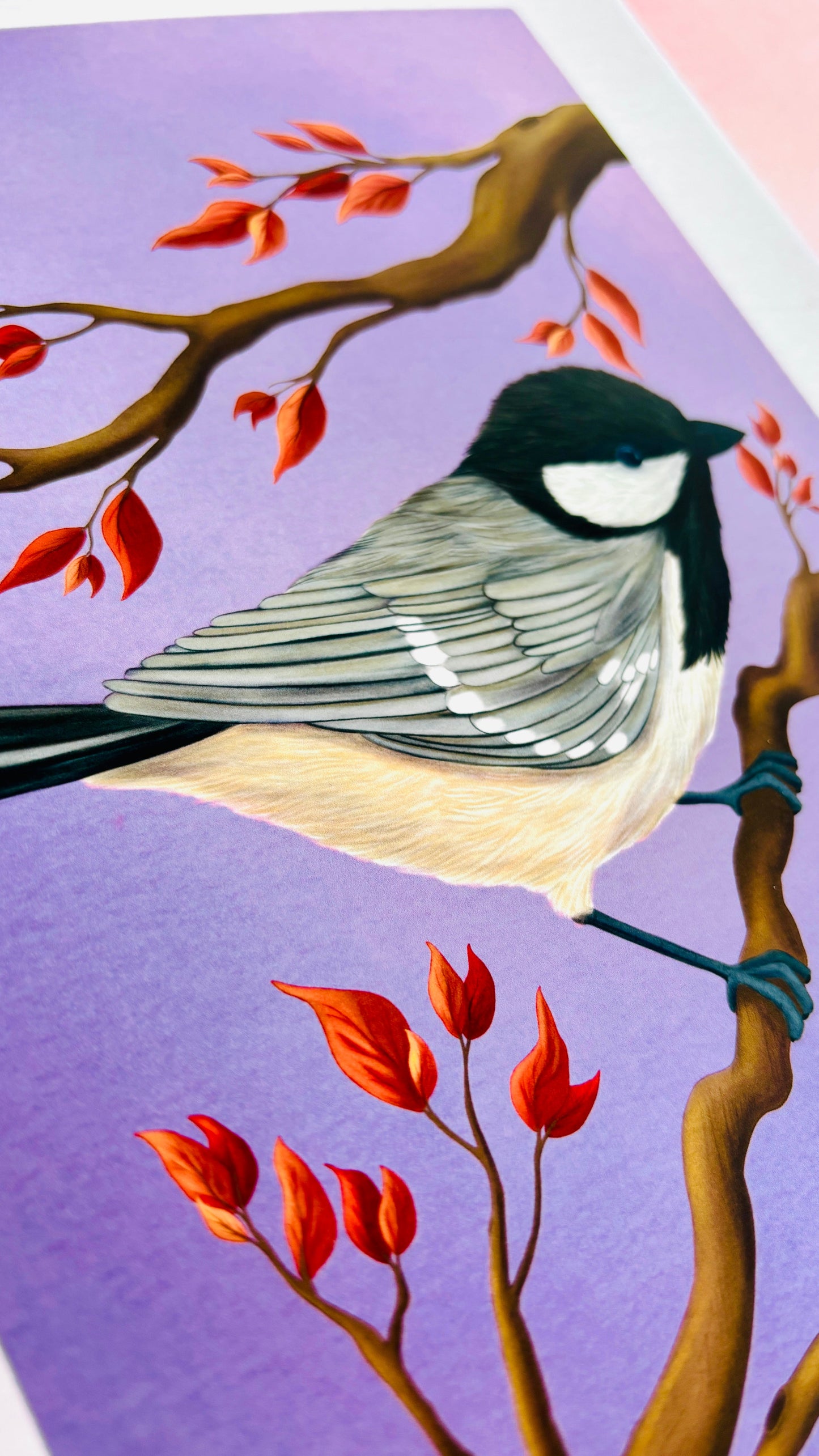Coal Tit Autumn Art Print for Nature Lovers