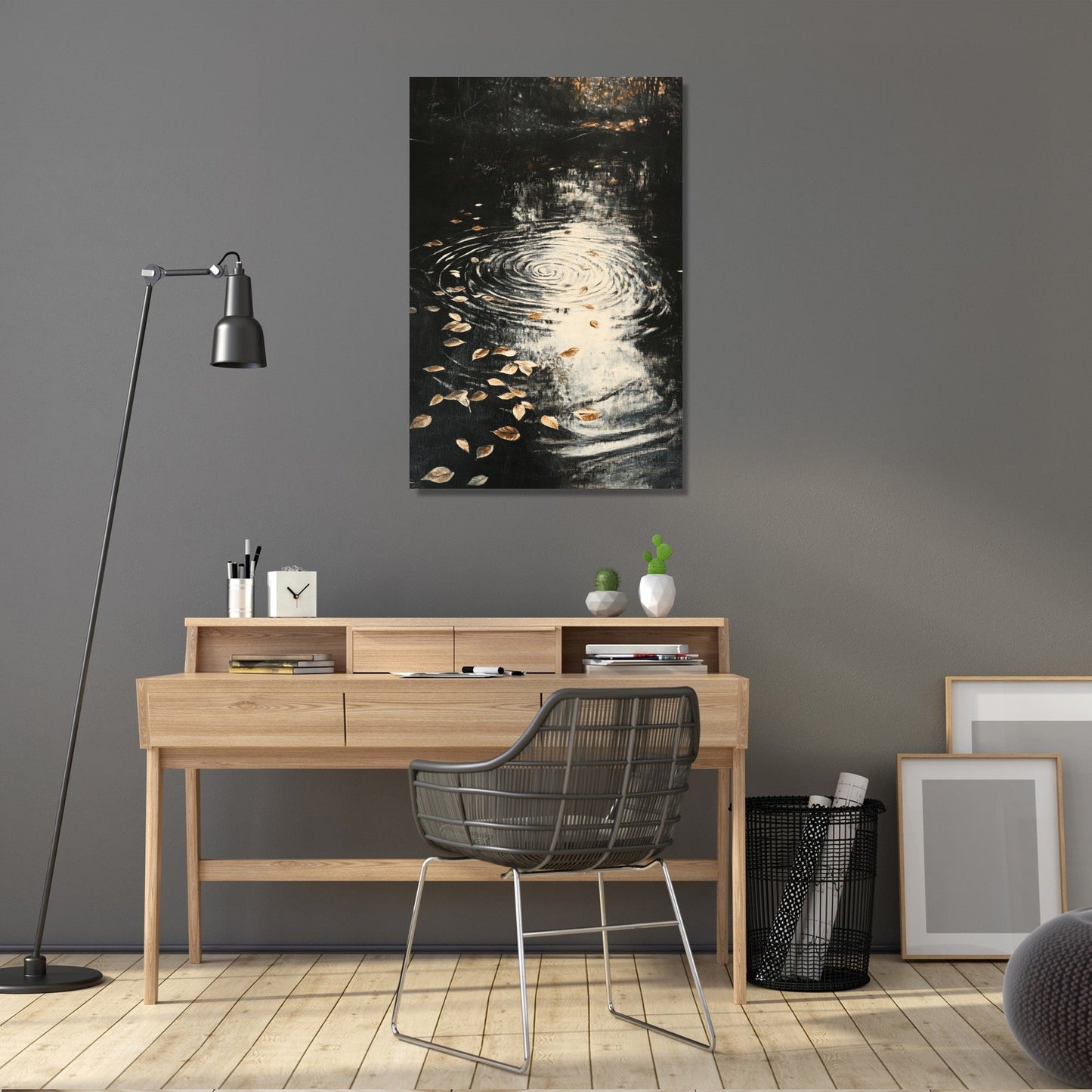Dancing Leaves Stream Canvas