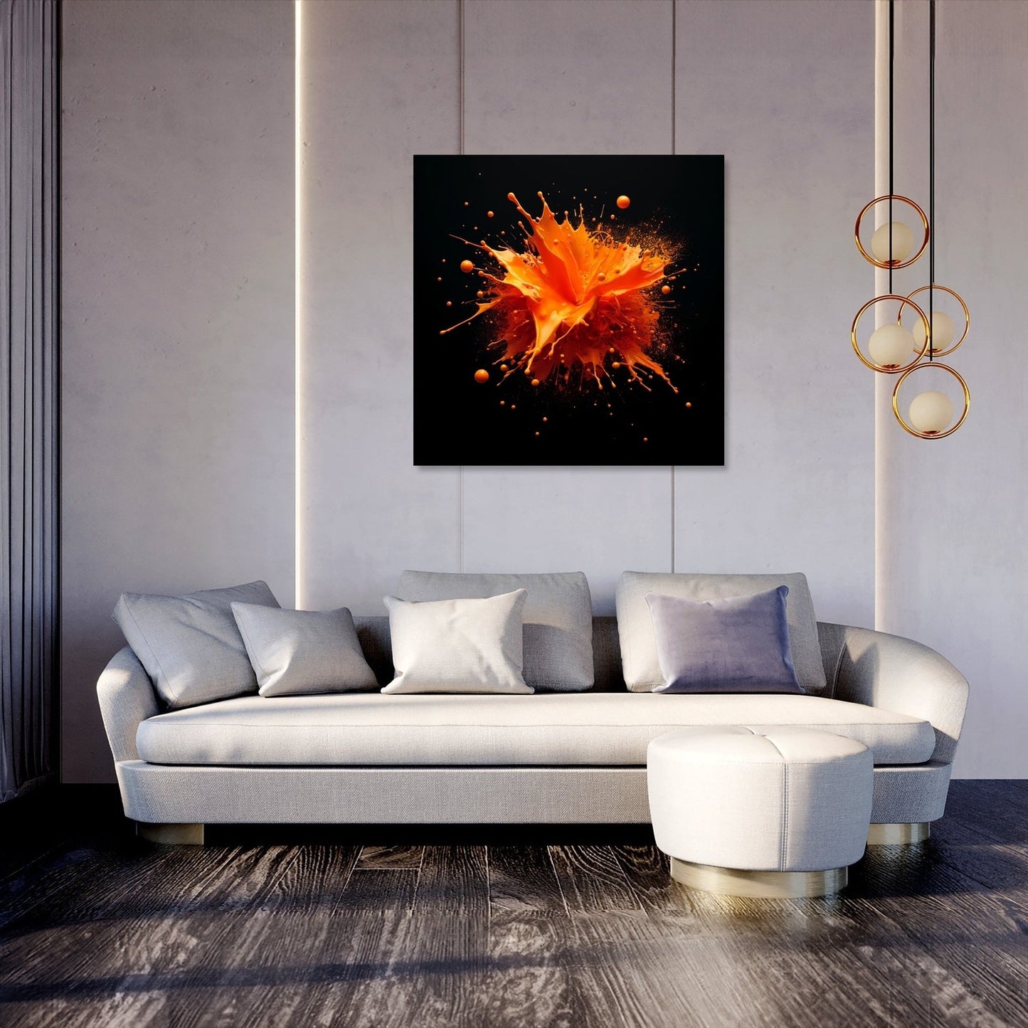 Vibrant Orange Splash Canvas
