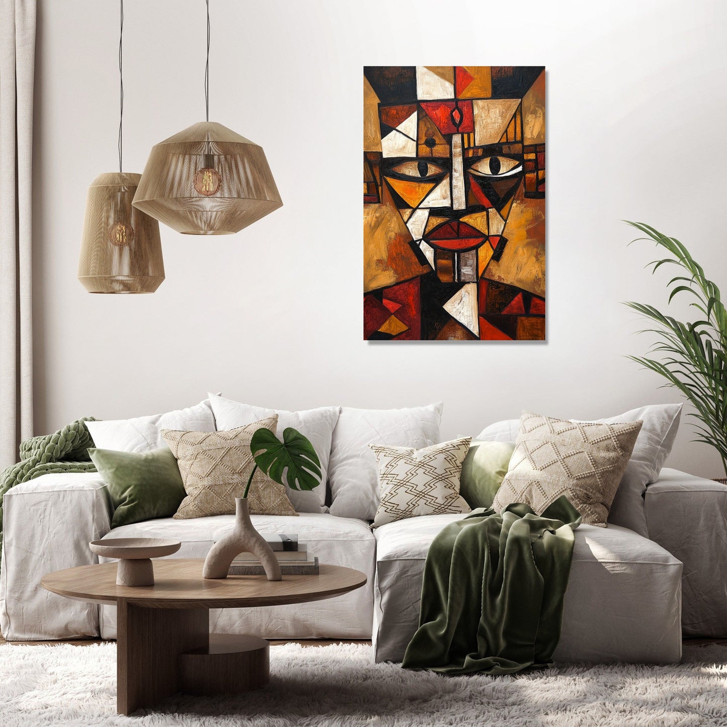 Geometric Tribal Mask Canvas