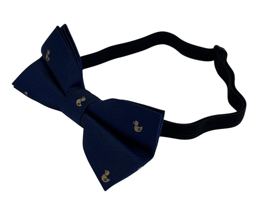 Children's navy dark blue bow tie with  cute duck print