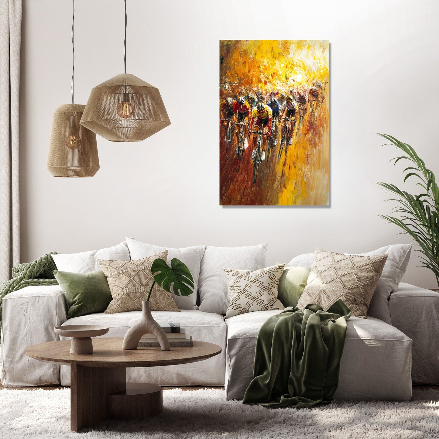 Sunrise Cyclist Race Canvas