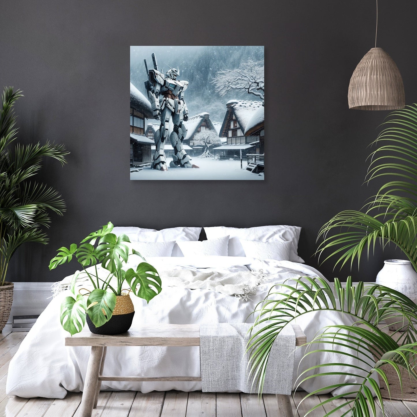 Lost Mecha in Snow Canvas