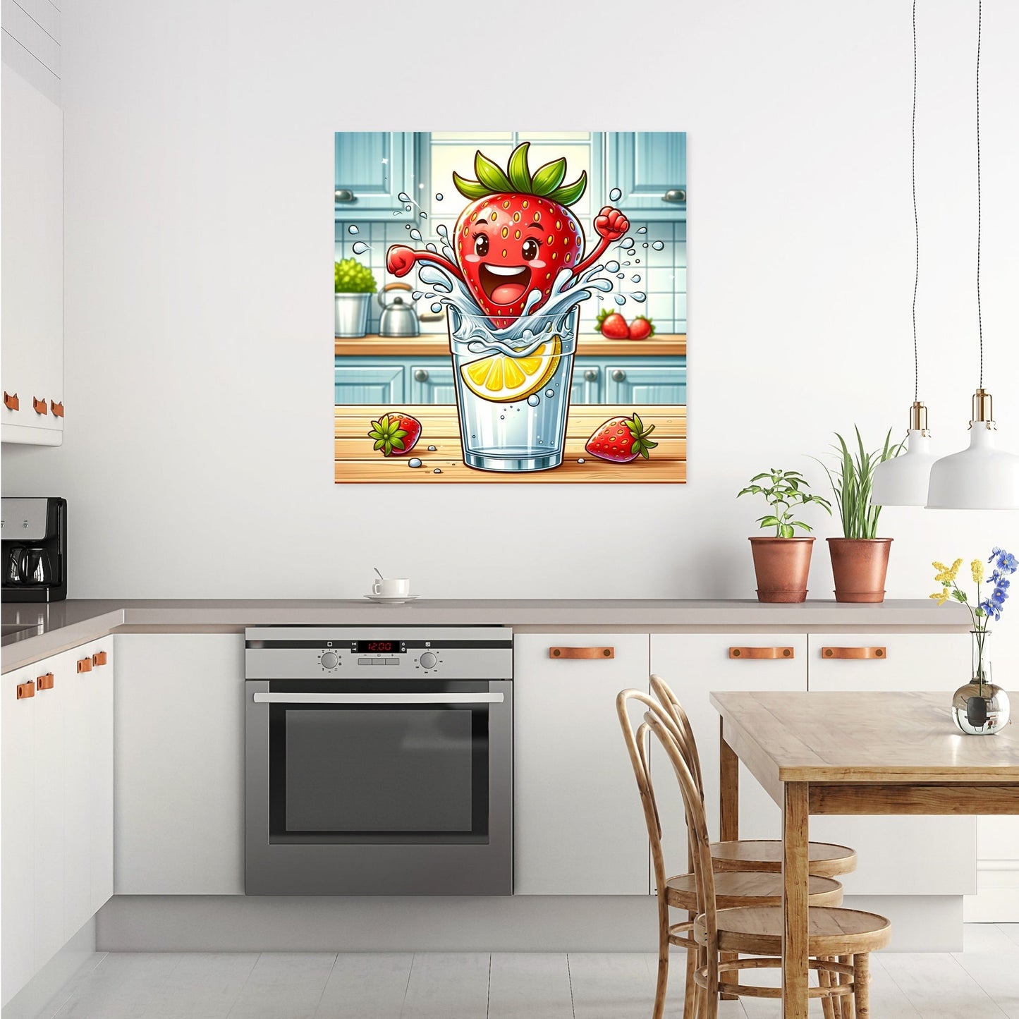 Joyful Strawberry Dive Canvas