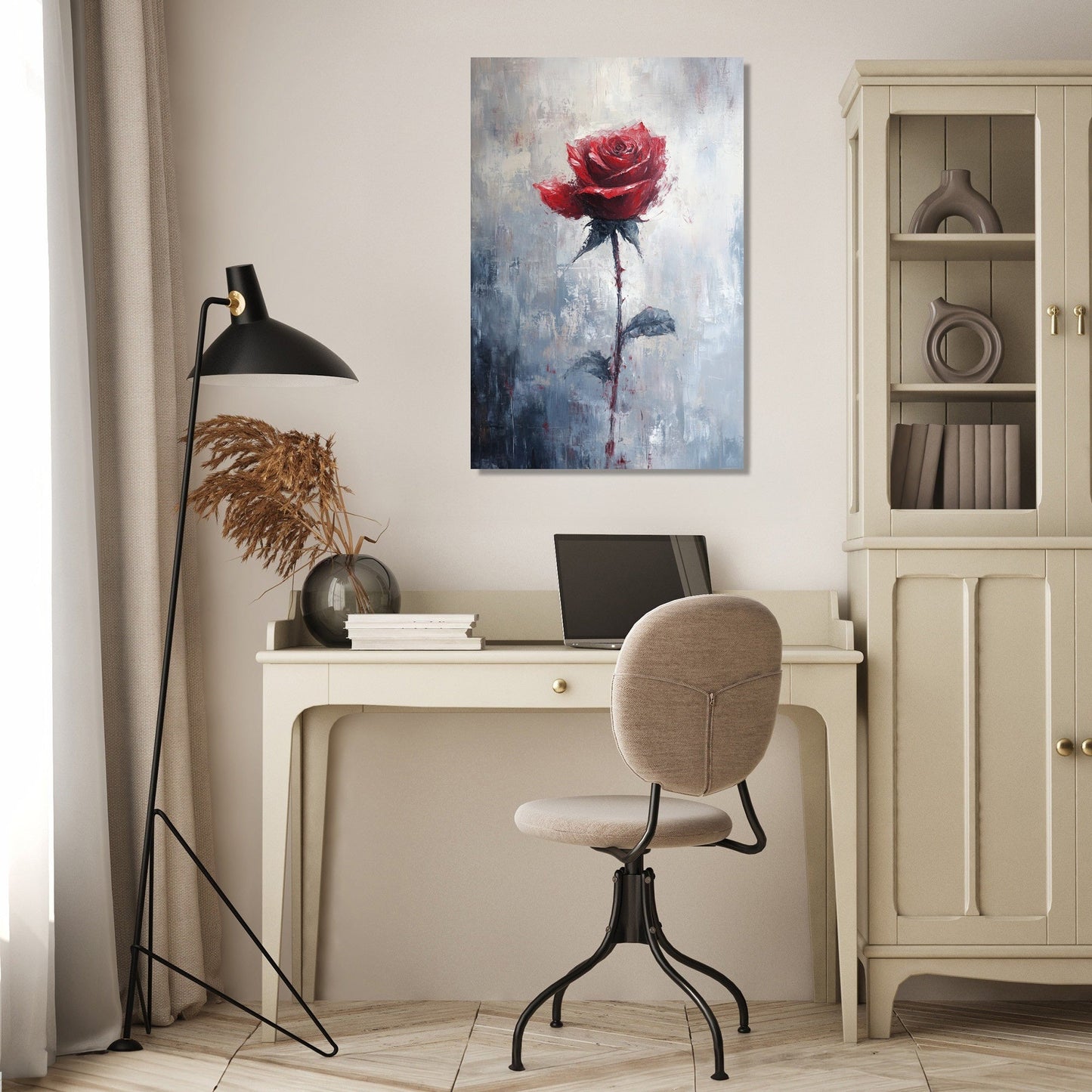 Scarlet Whisper Rose Canvas