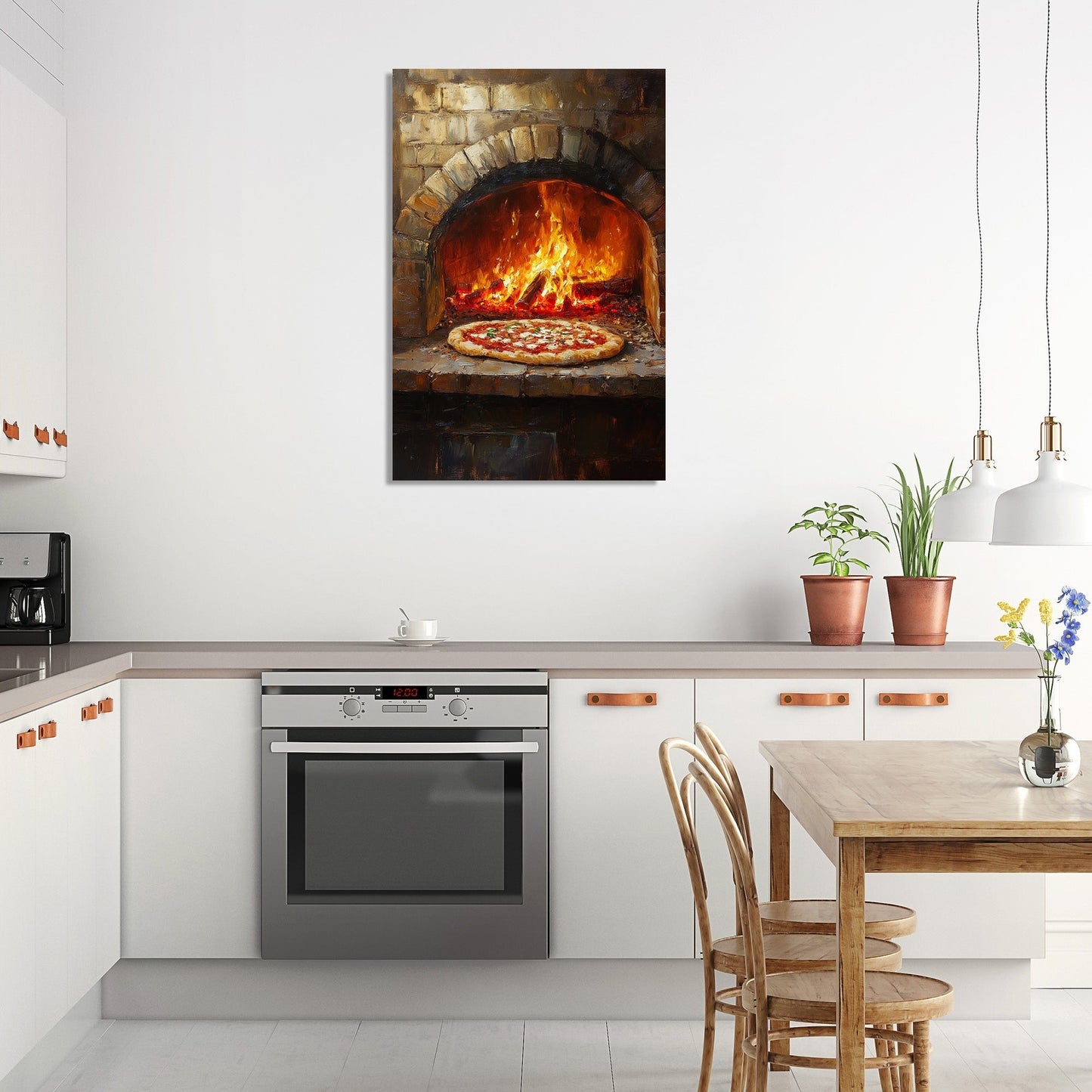 Fiery Pizza Canvas