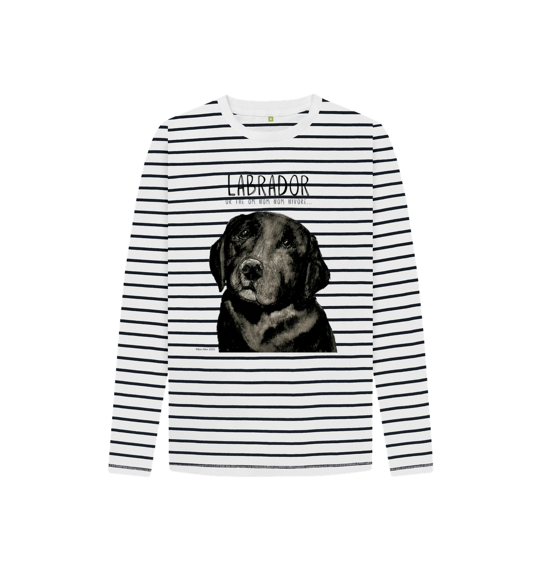 The Snack Seeker Stripes – Black Labrador Breton Top