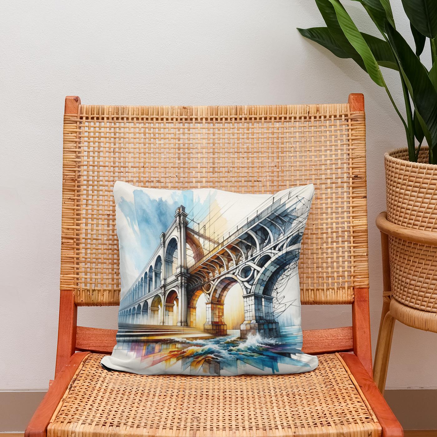 Temporal Bridge Cotton Cushion