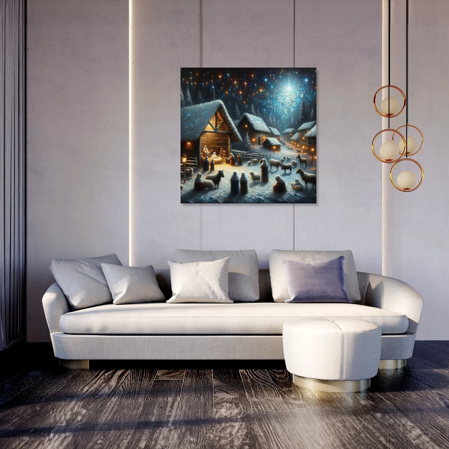 Nostalgic Nativity Night Canvas