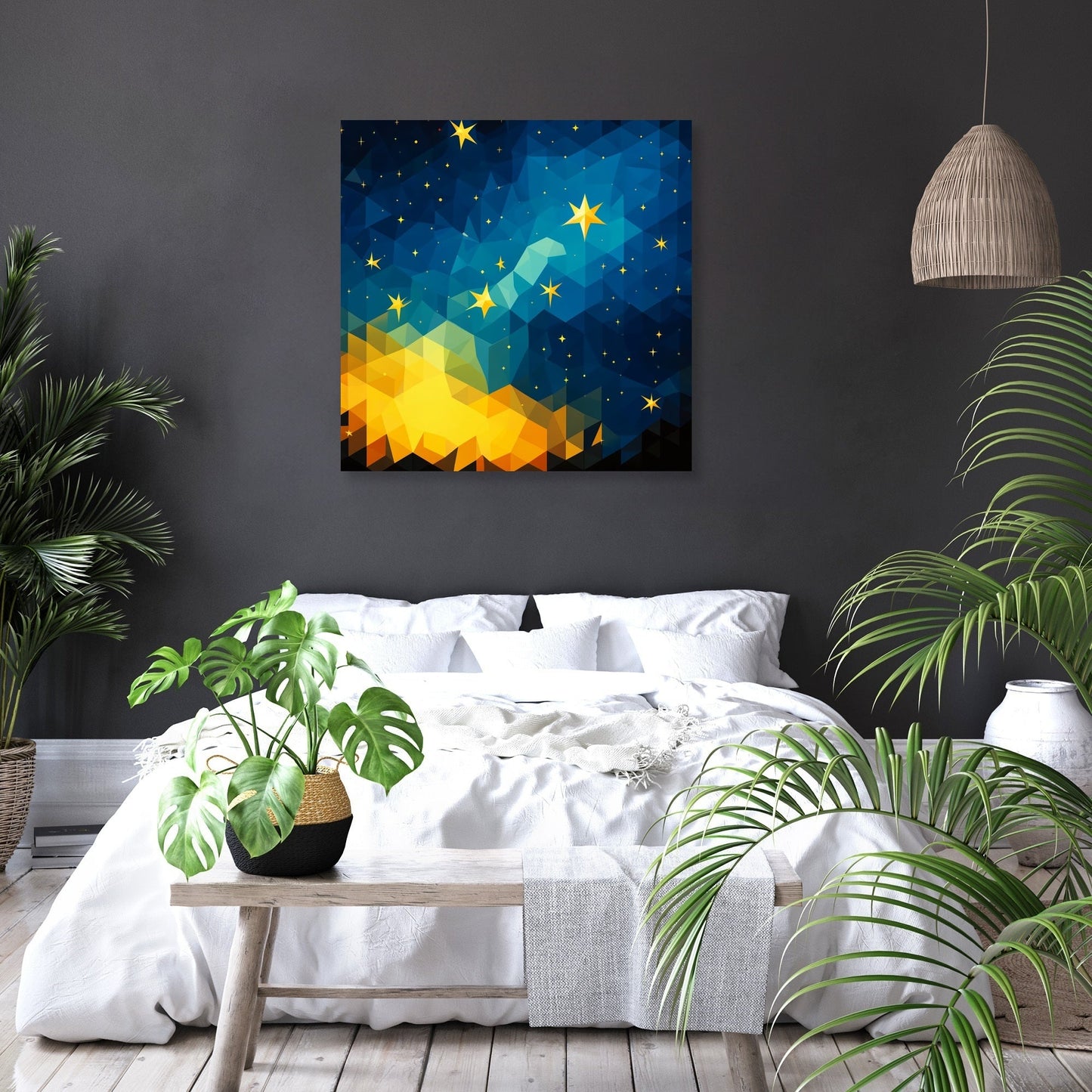 Starry Geometry Canvas