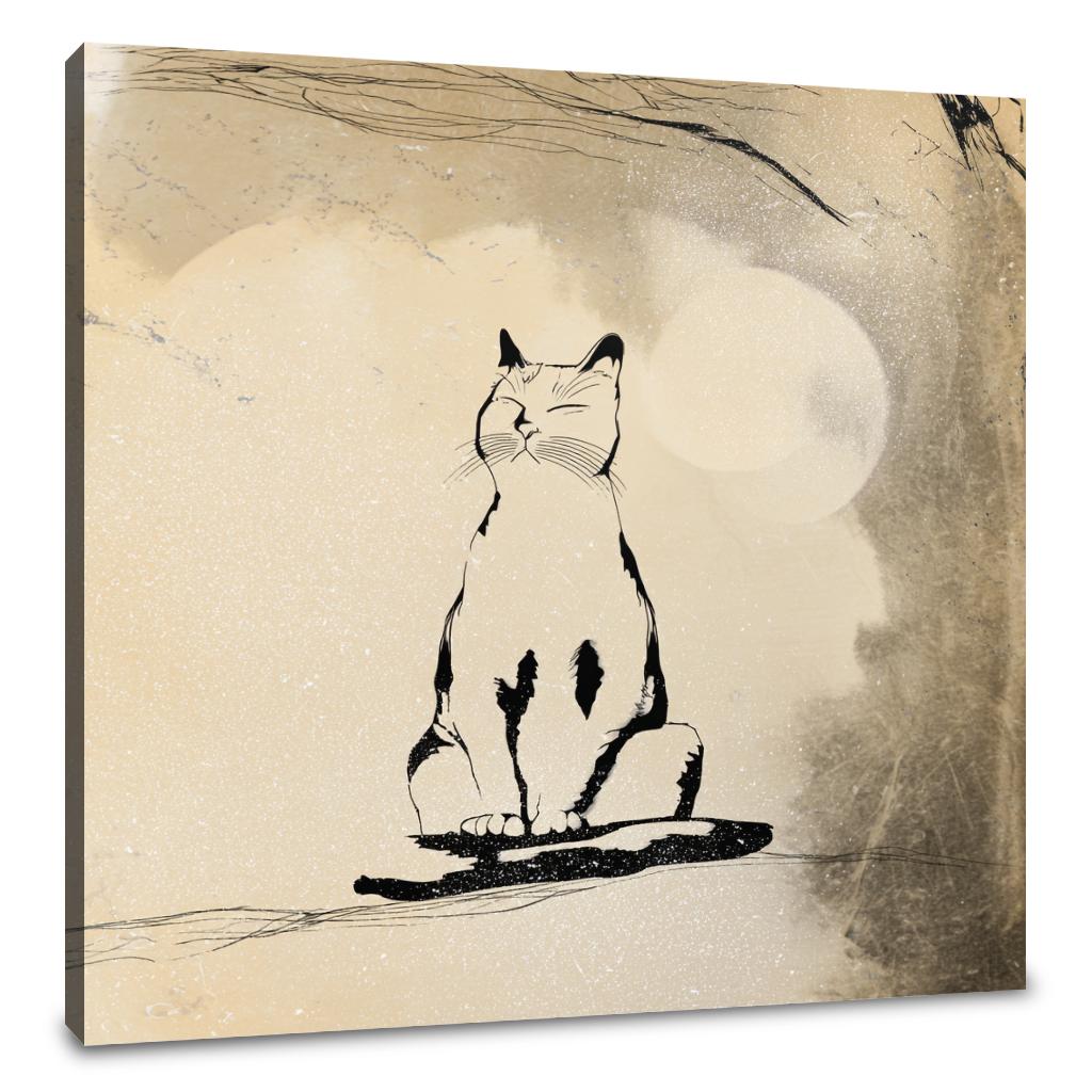 Meditating Cat Canvas