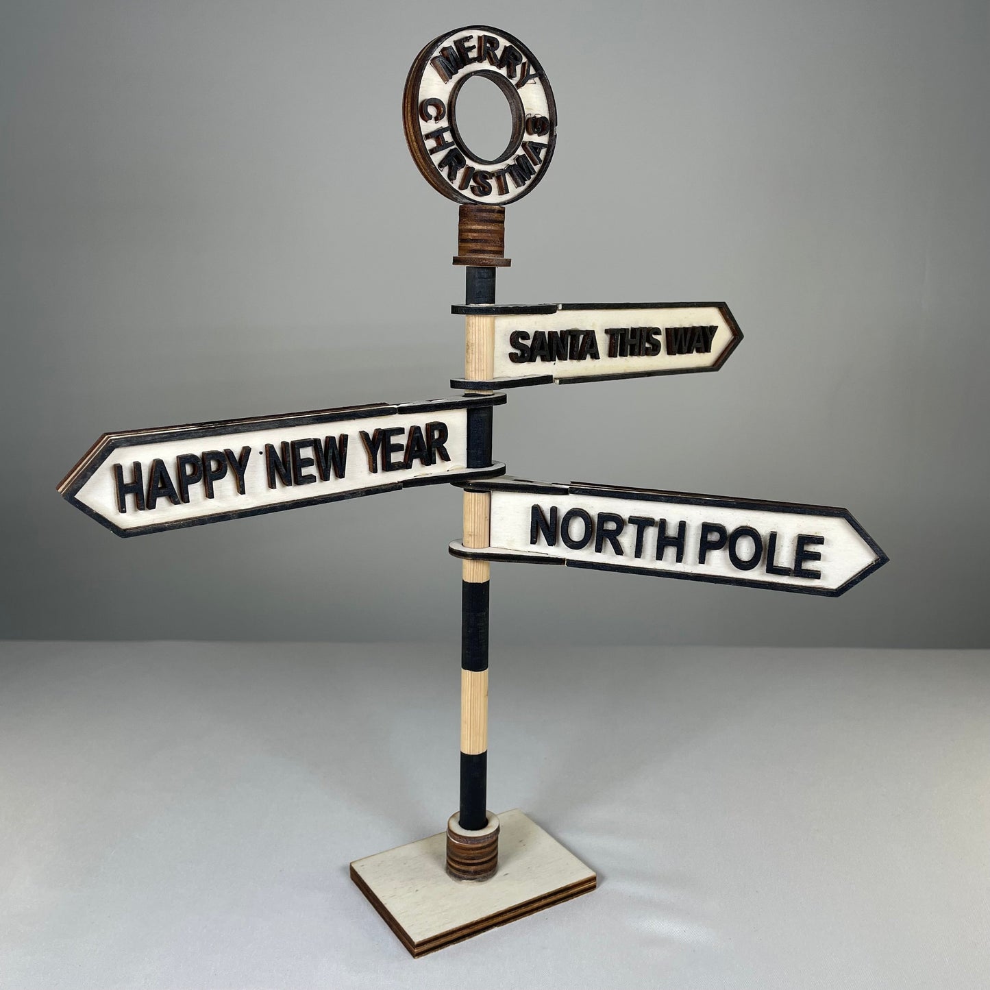 Christmas Direction Sign - Handmade Ornament by Curious Rabbit ®