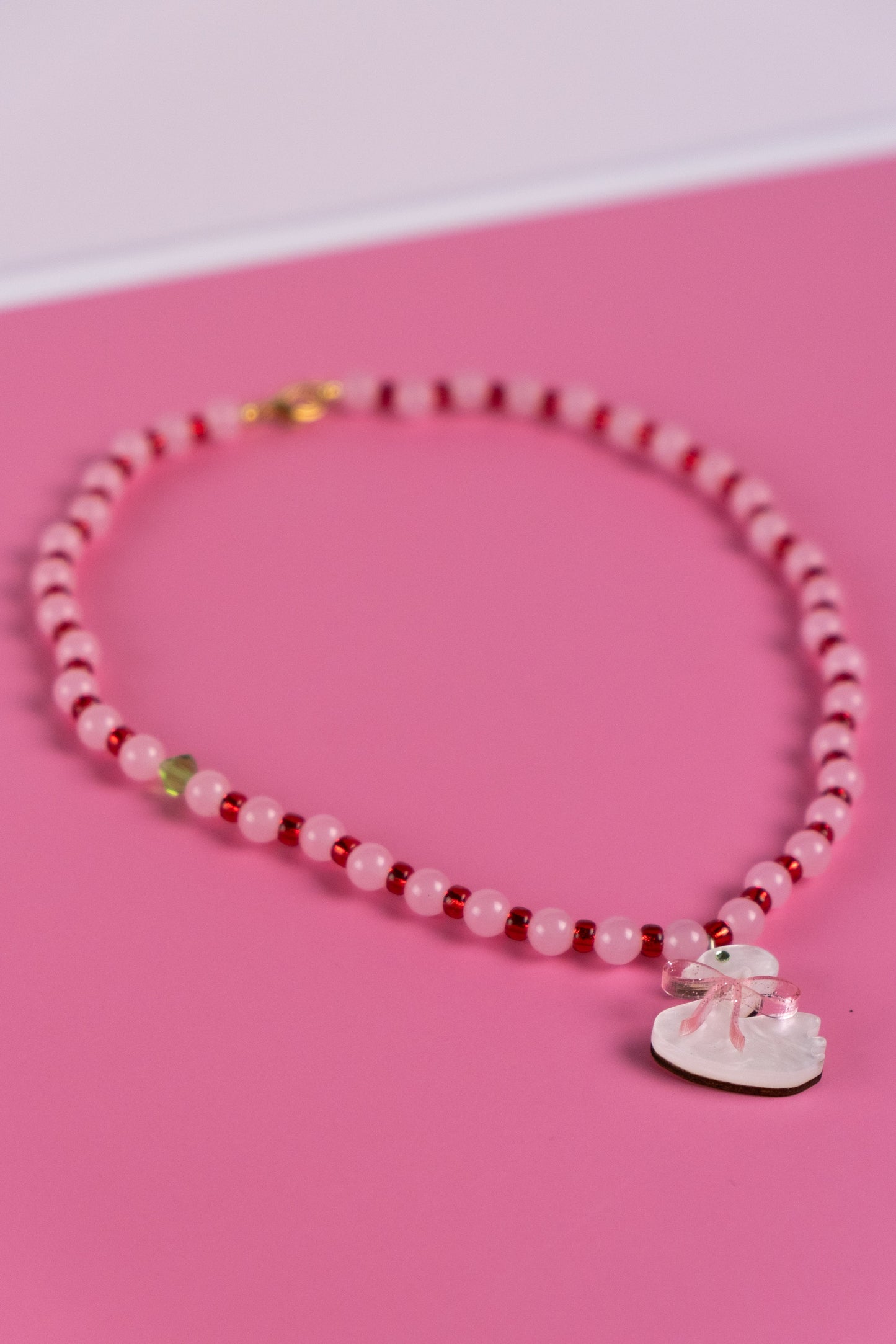 Rose Quartz Swan Necklace