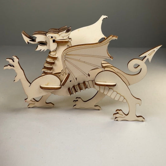 Welsh Dragon Puzzle Kit - Flatpack Model Kit By Curious Rabbit ®