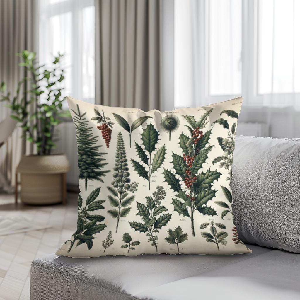 Winter Flora Archive Cotton Cushion