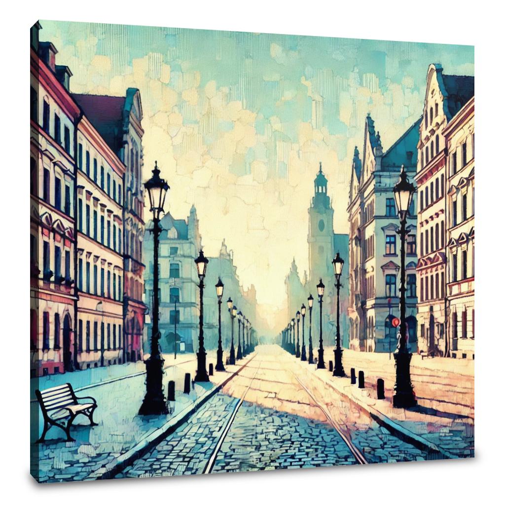 Serene Morning Old Town Canvas