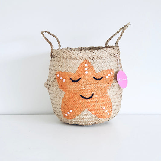 Orange starfish Basket - Small