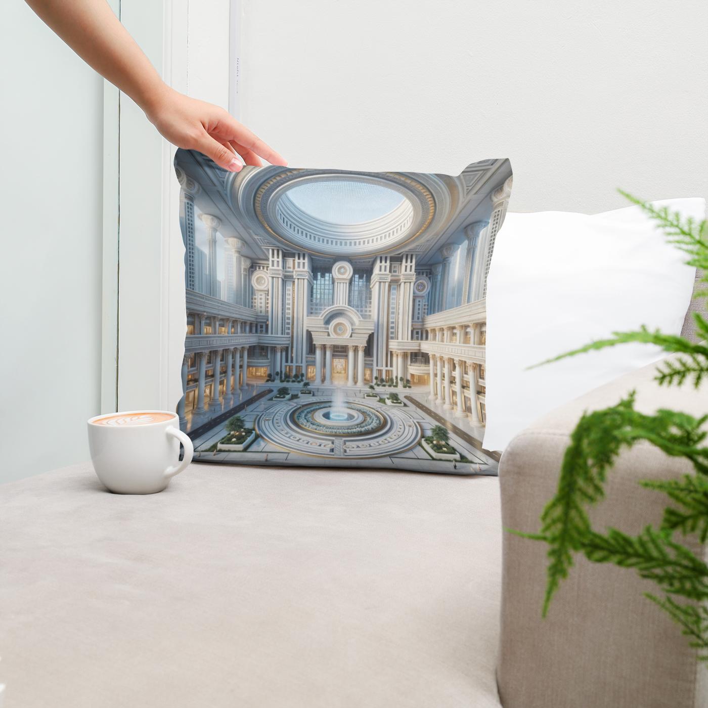Neo-Future Elegance Cotton Cushion