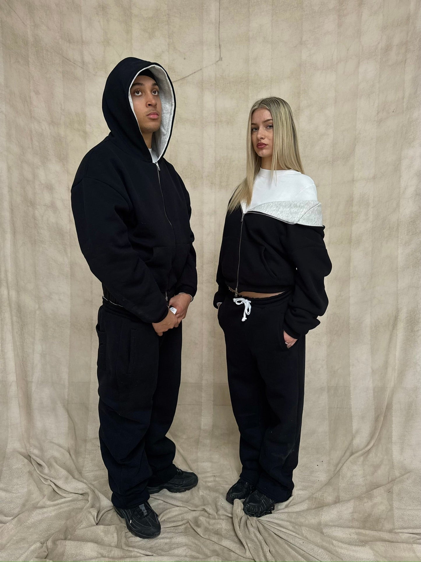 GREY/BLACK REVERSIBLE ZIP HOODIE