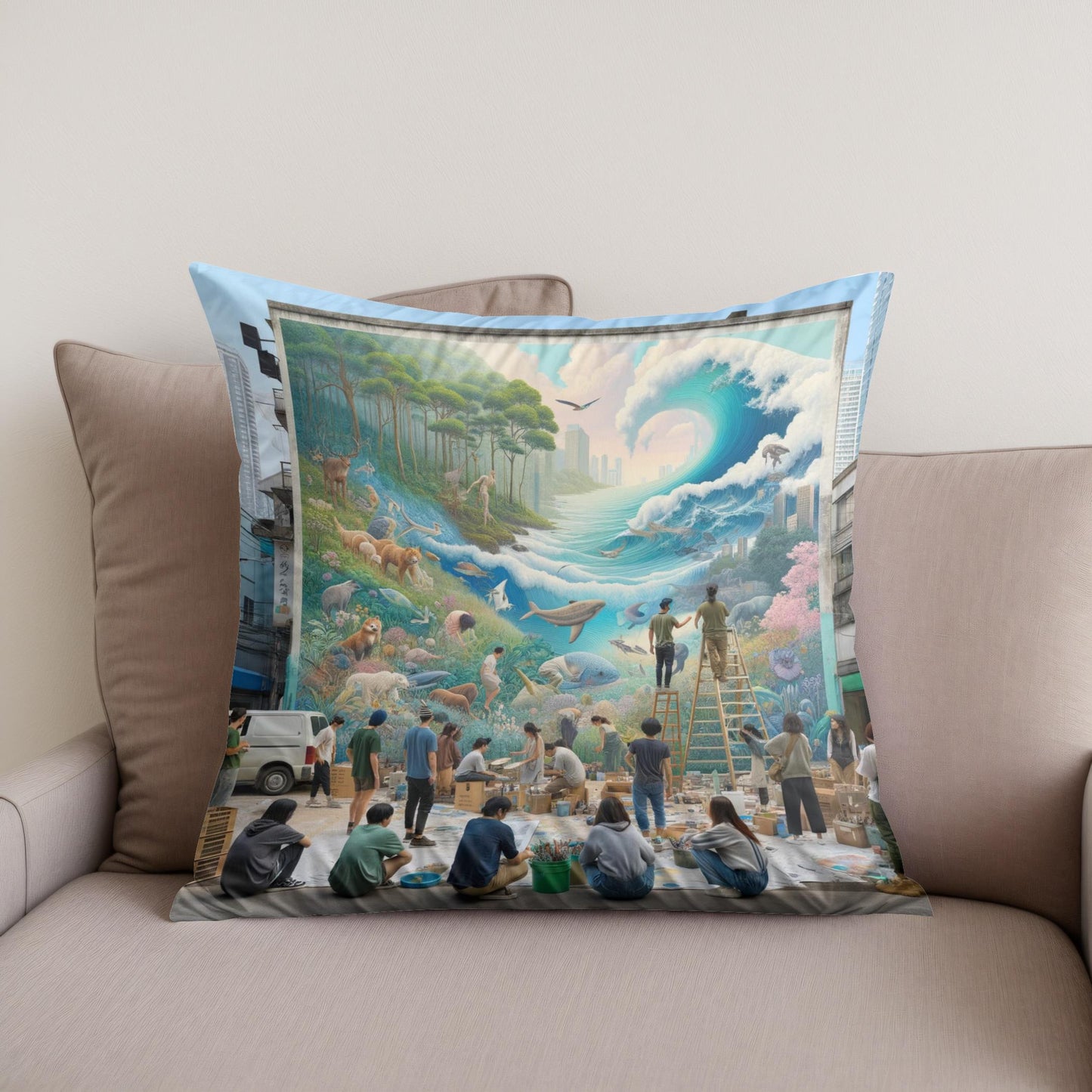 Nature's Mural Harmony Cotton Cushion