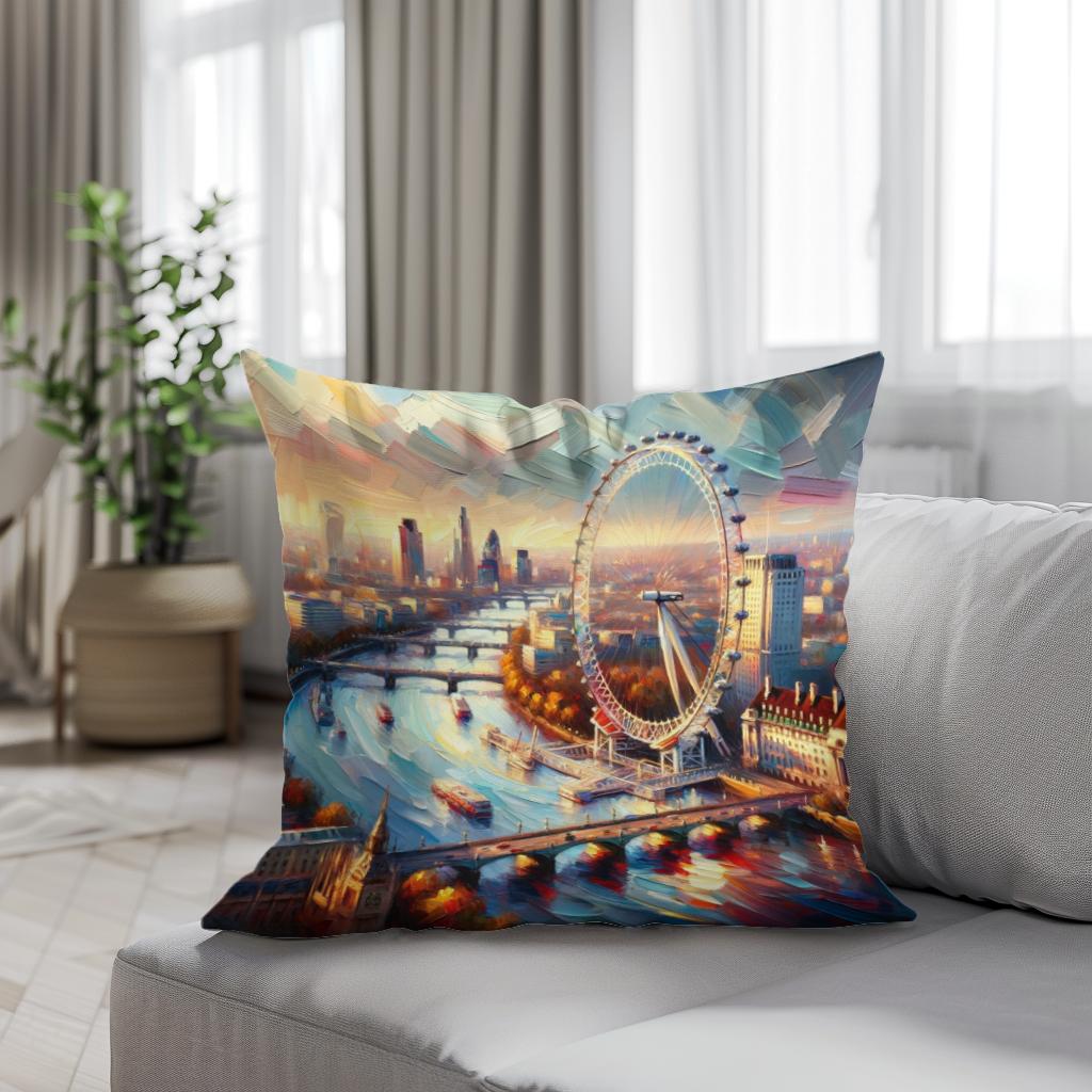 London Eye Impressionist Vista Cotton Cushion