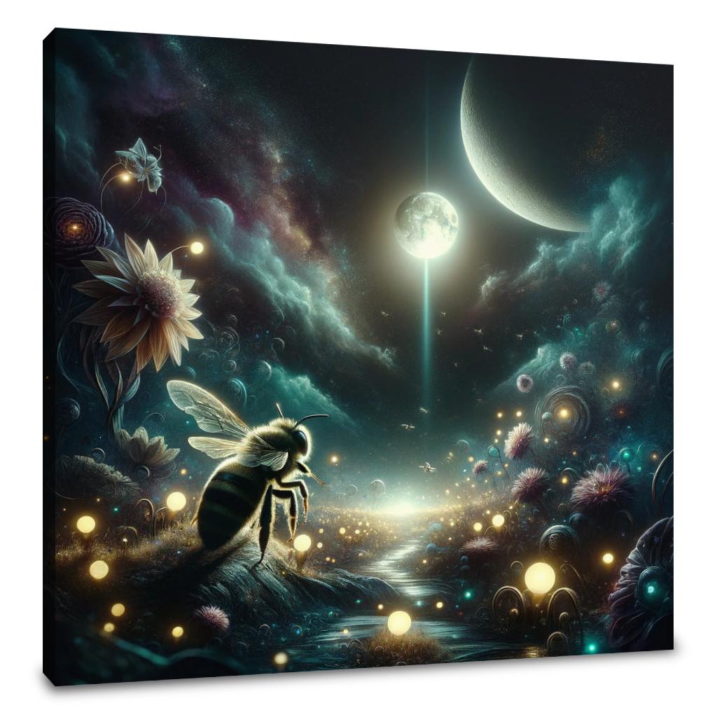 Night Bloom Bee Canvas