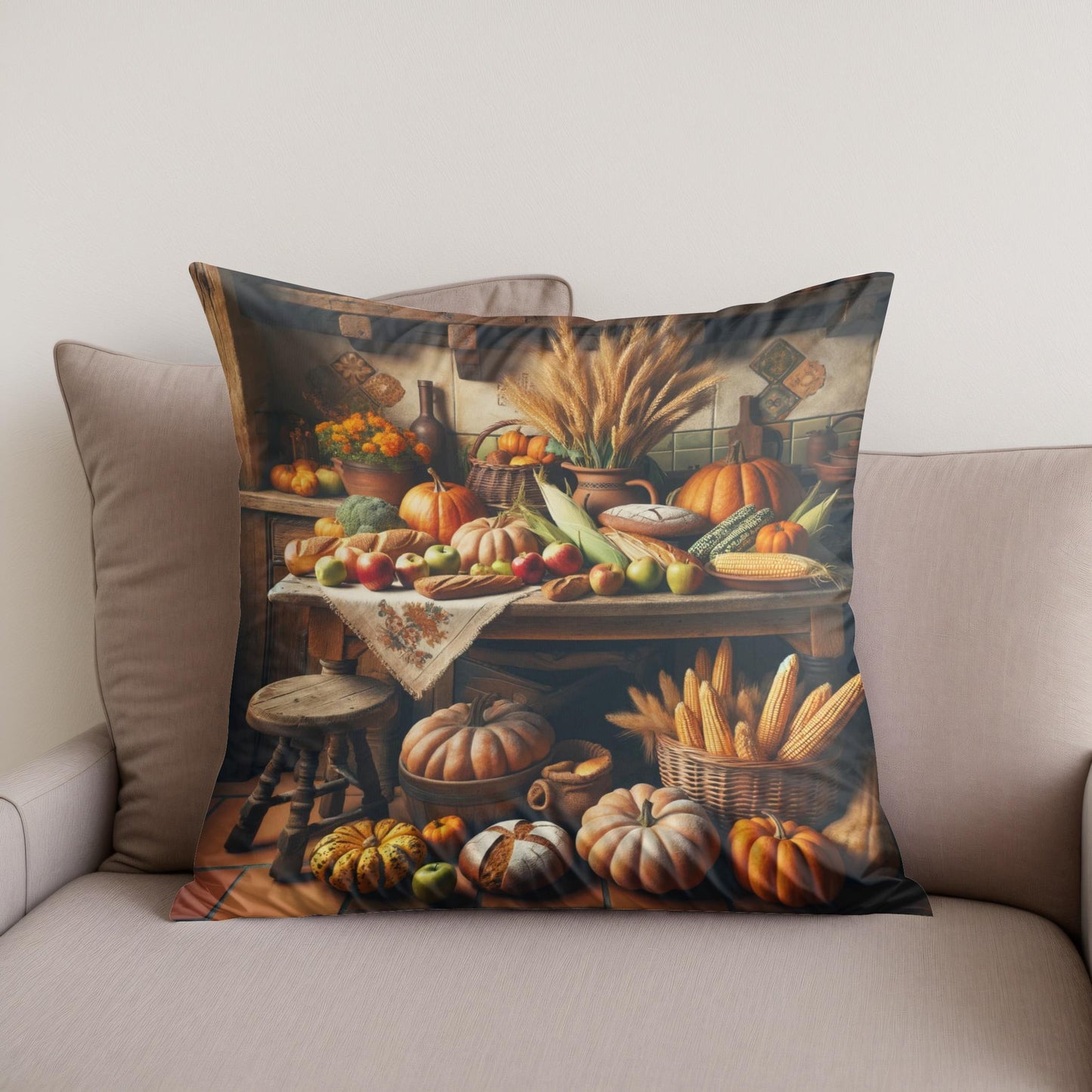 Rustic Harvest Charm Cotton Cushion
