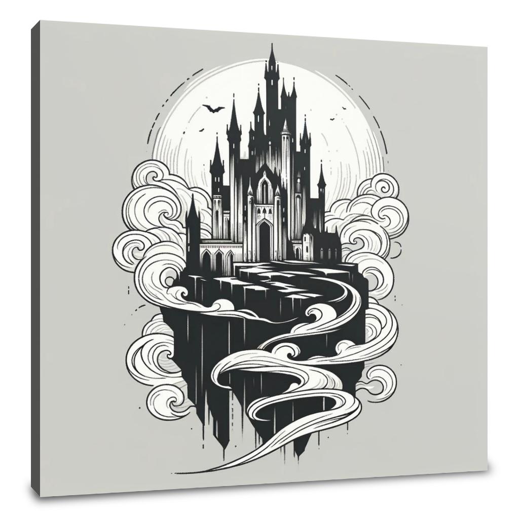 Misty Gothic Castle Canvas