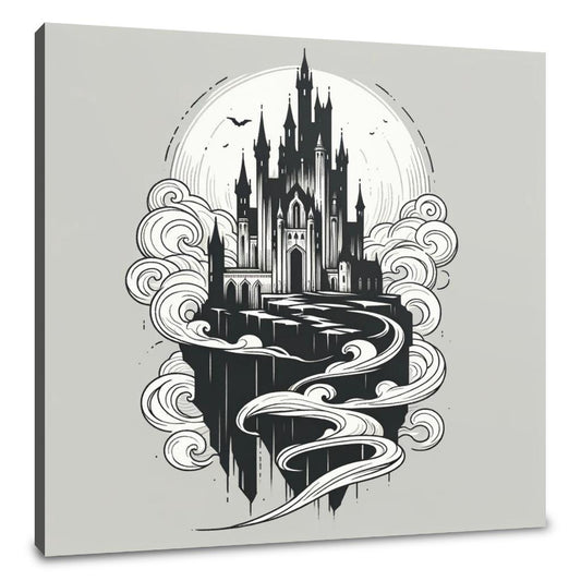 Misty Gothic Castle Canvas