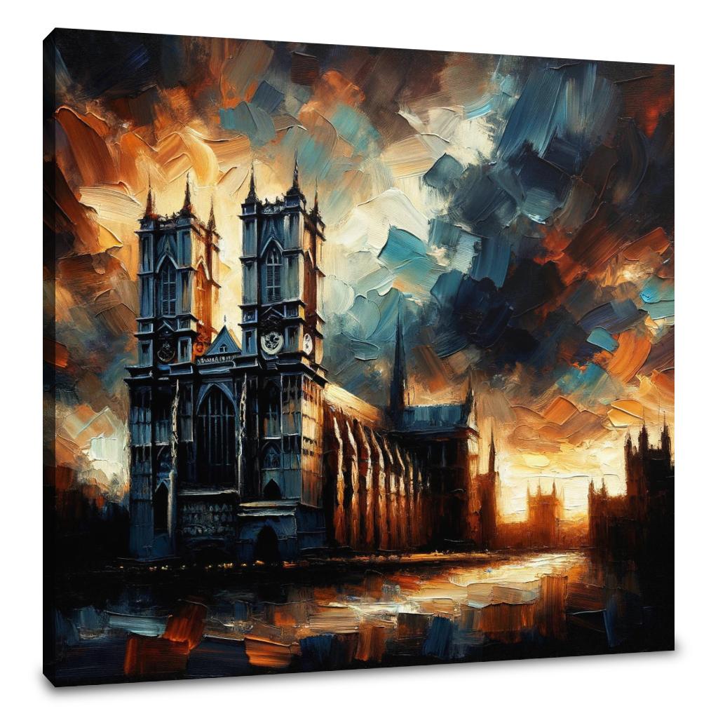 London's Abbey at Dusk Canvas