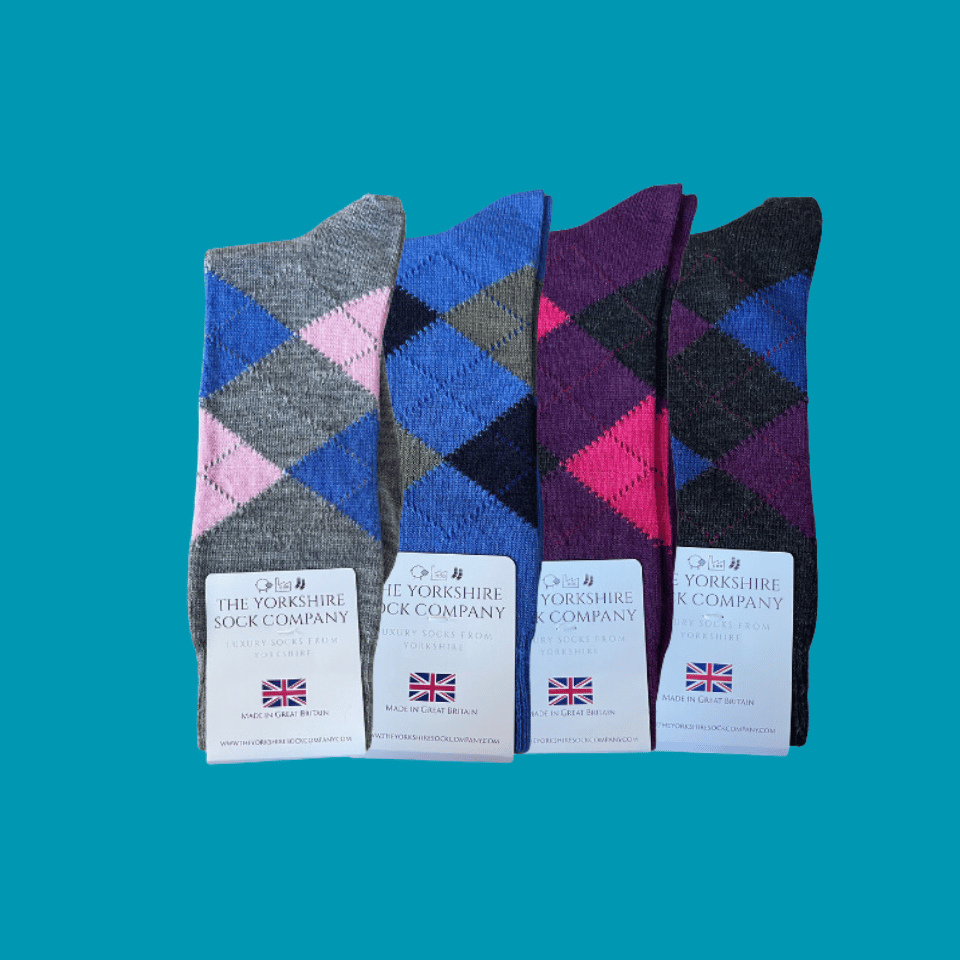 Ripley Argyle Merino Socks - 4 Pair Bundle 1