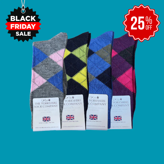Ripley Argyle Merino Socks - 4 Pair Bundle 2