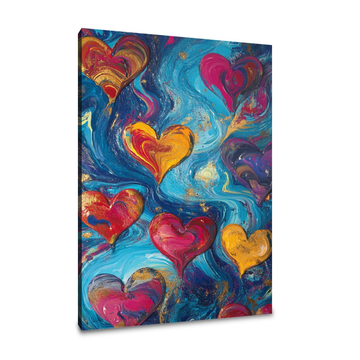 Abstract Hearts Canvas