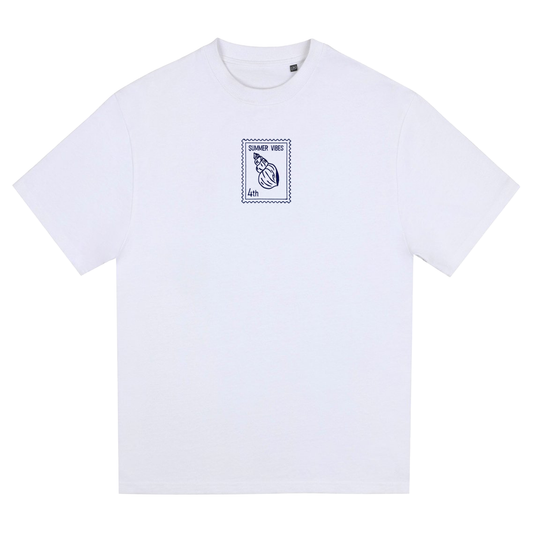 Sea Snail - Summer Vibes 4th - Unisex Oversized T-Shirt - White