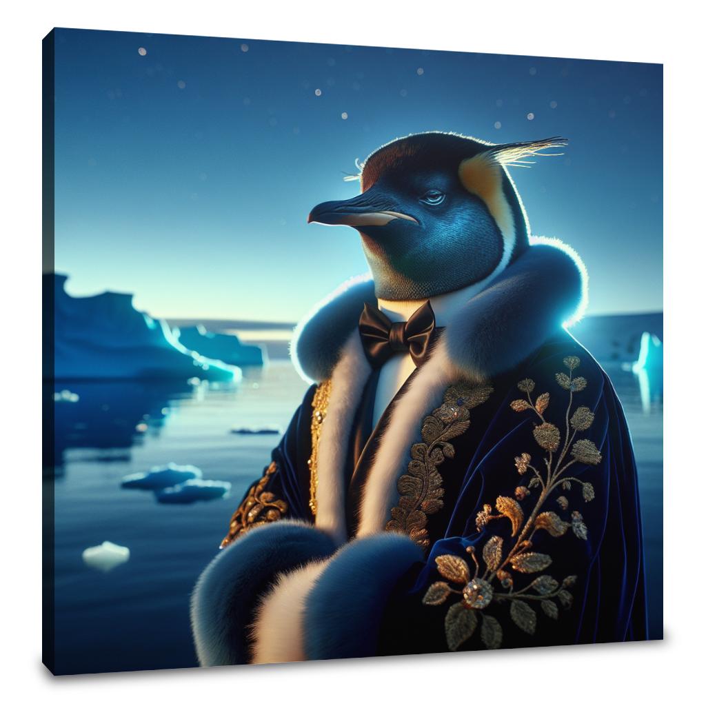 Regal Penguin Twilight Majesty Canvas