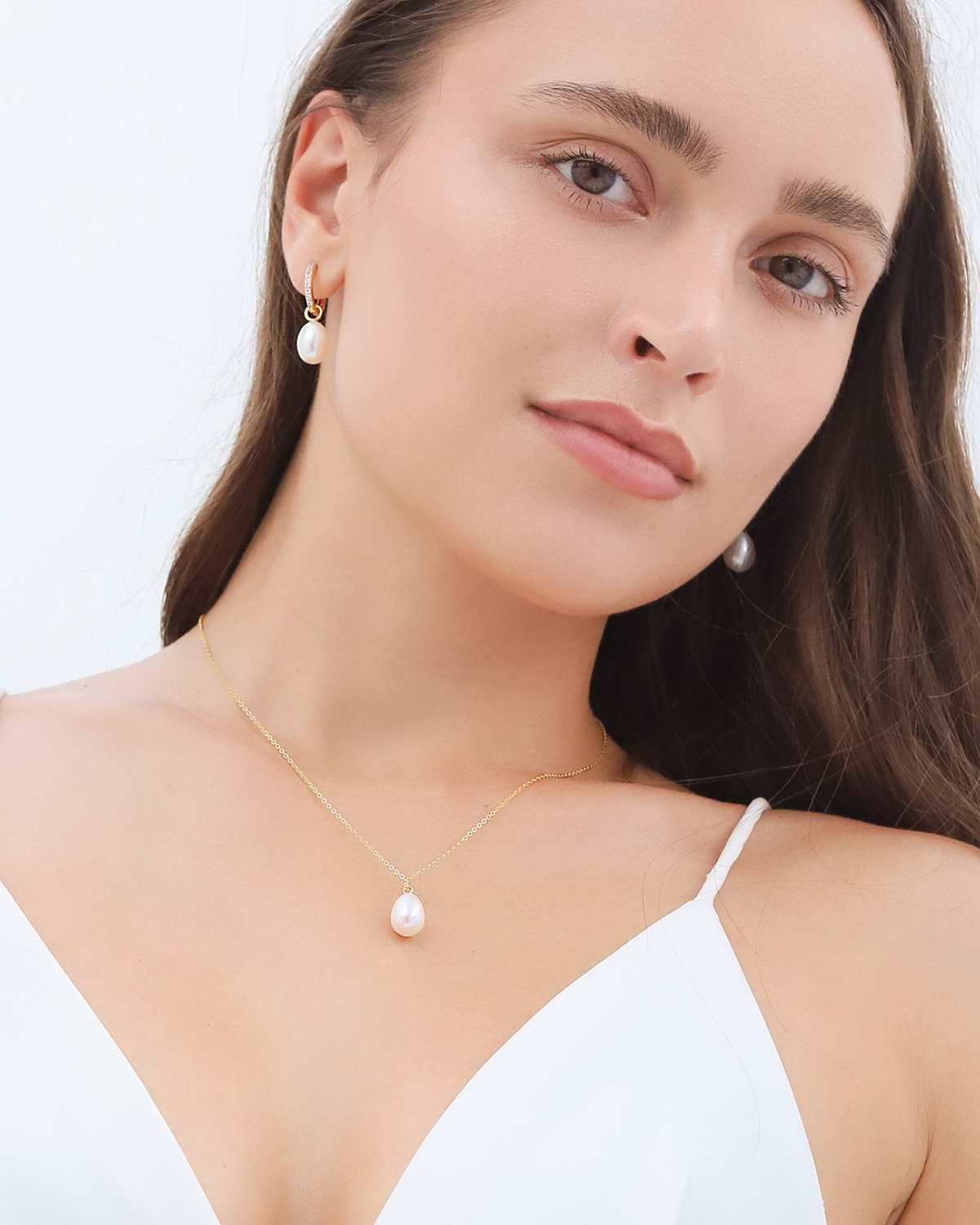 Large Freshwater Pearl Pendant Necklace in 18k Gold Vermeil