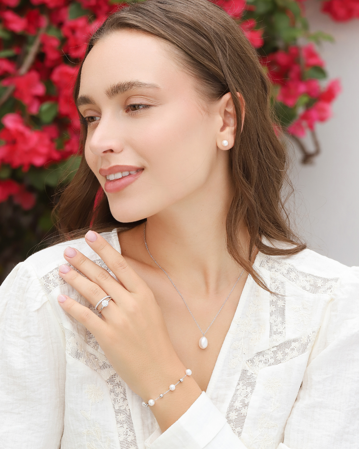 Pearl Everyday Jewellery Set in Sterling Silver