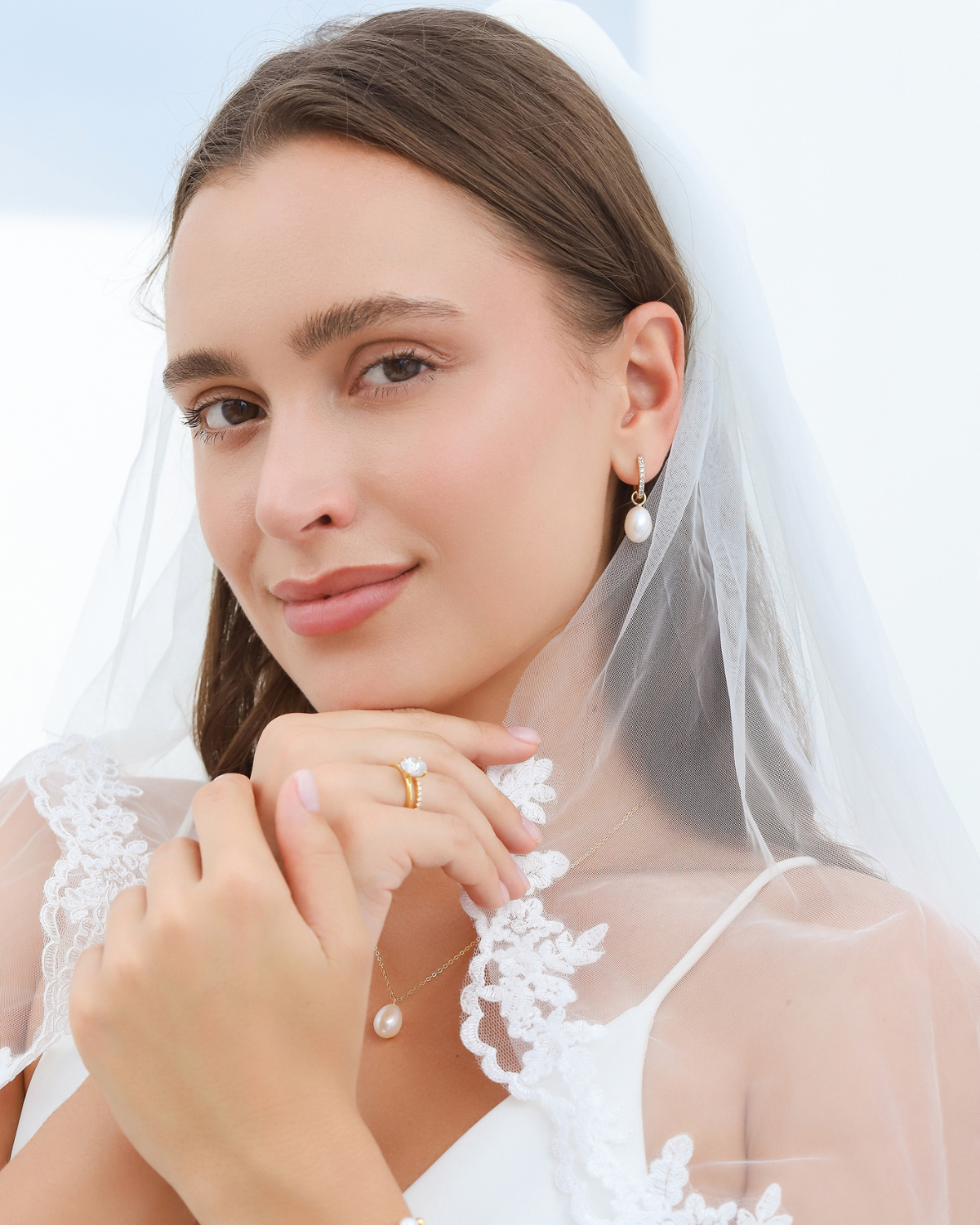 Freshwater Pearl Hoop Drop Earrings in 18k Gold Vermeil