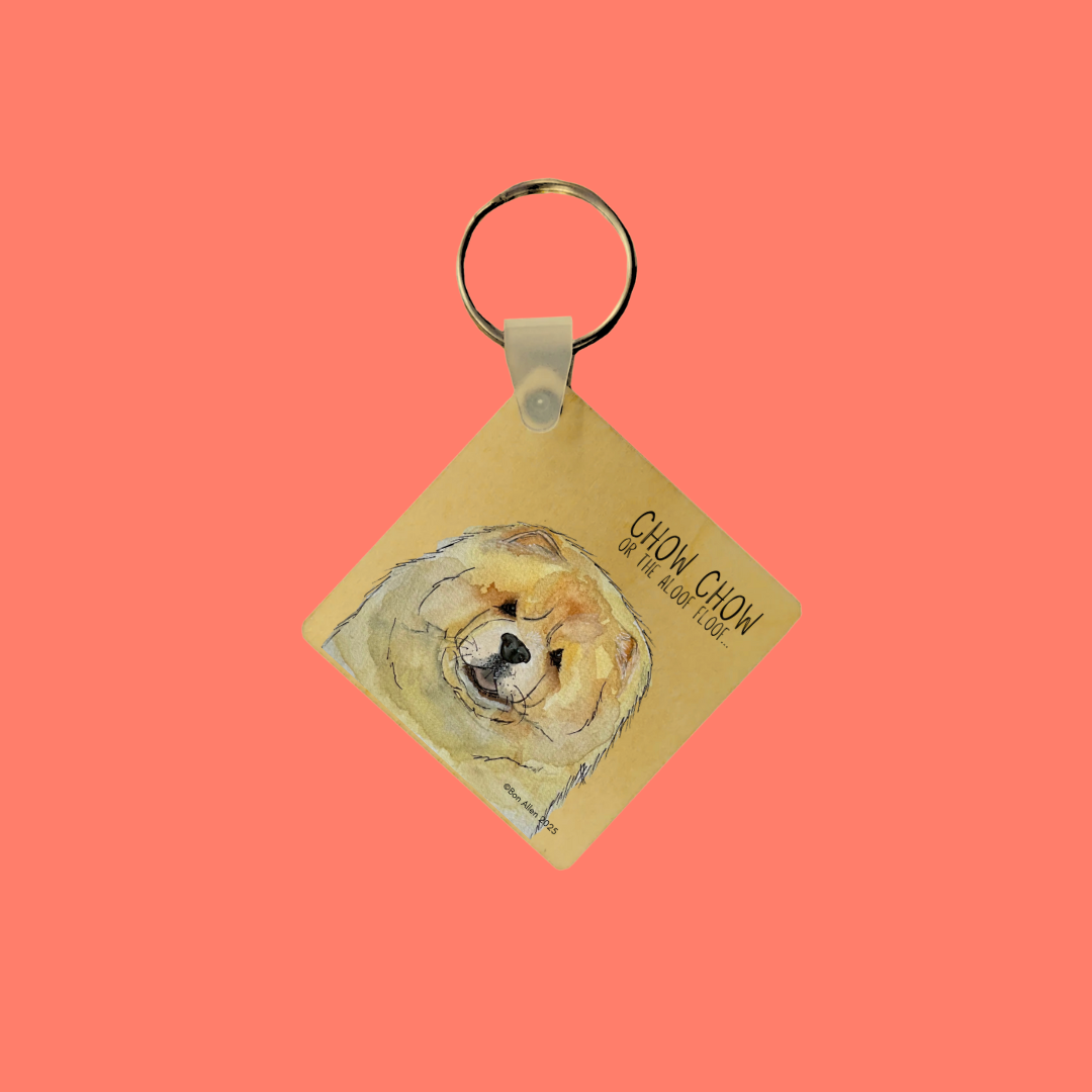 The Aloof Floof Follows You Home – Chow Chow Wooden Keyring