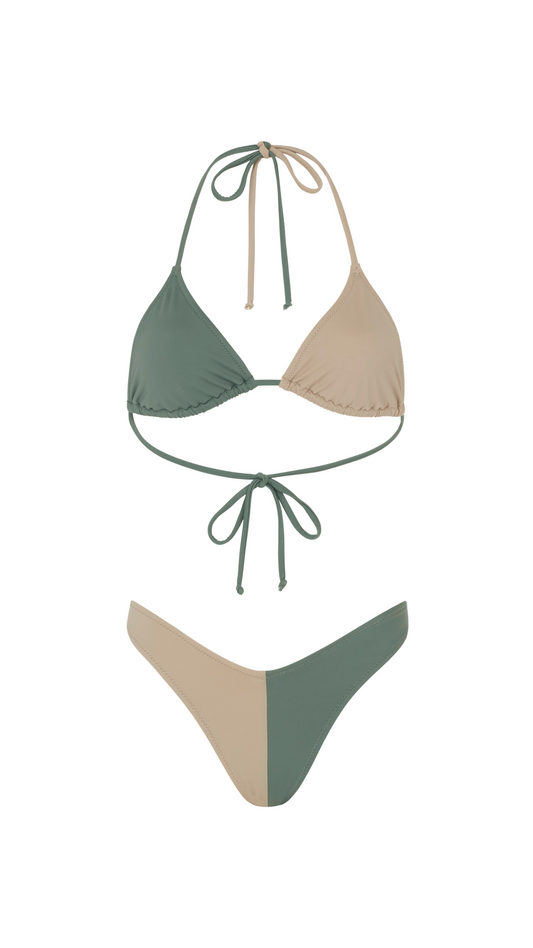 Khaki Colour Duo Bikini Top