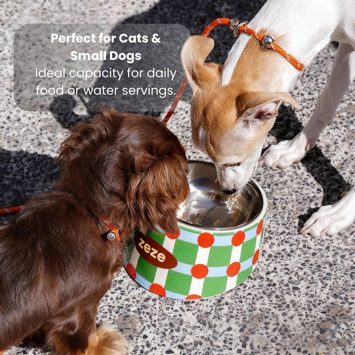 zeze Detachable Pet Metal Bowl