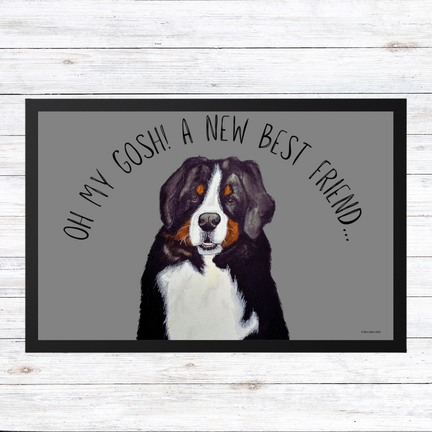 Oh My Gosh, A New Best Friend!" – Bernese Mountain Dog Doormat