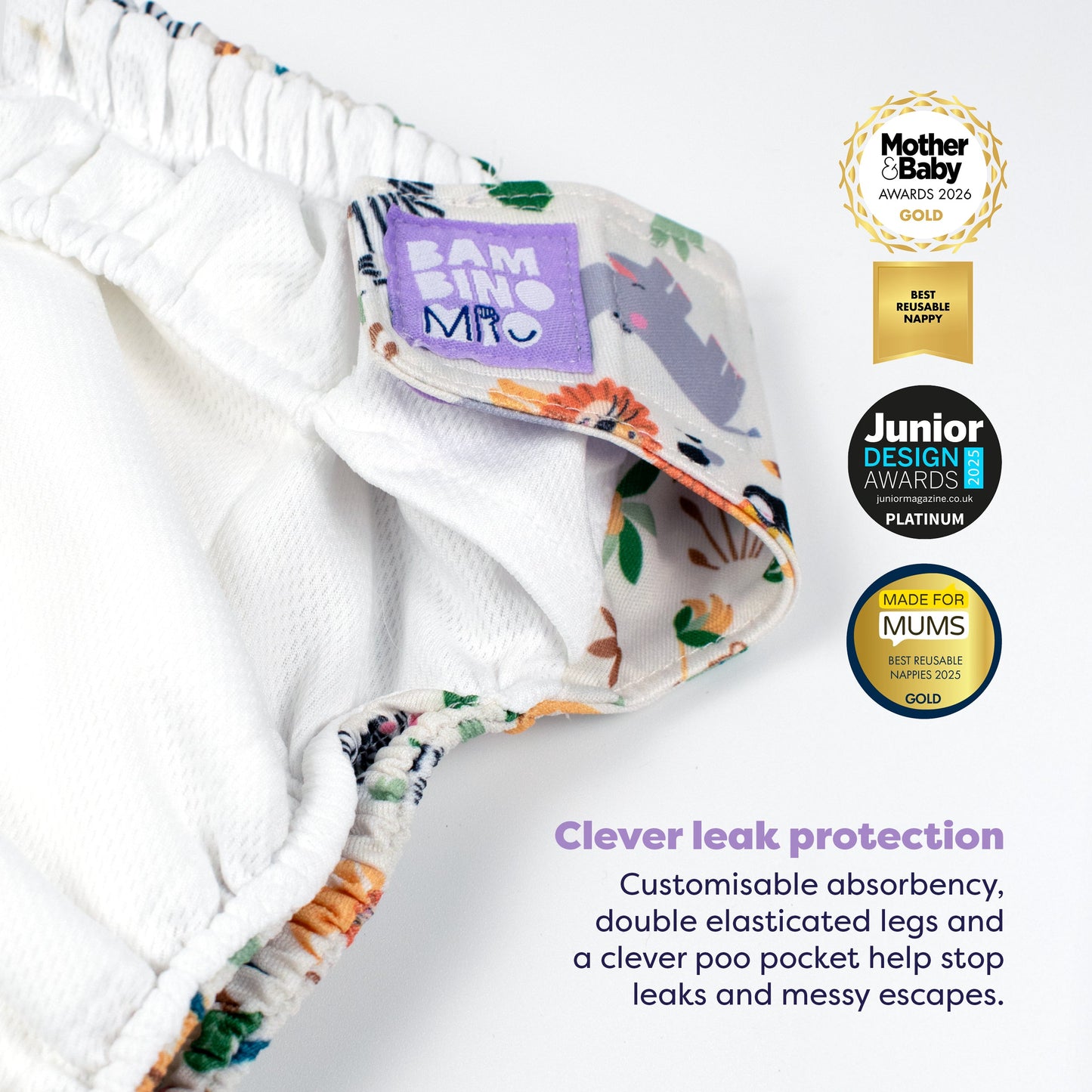 Revolutionary Reusable Nappy in Safari Squad