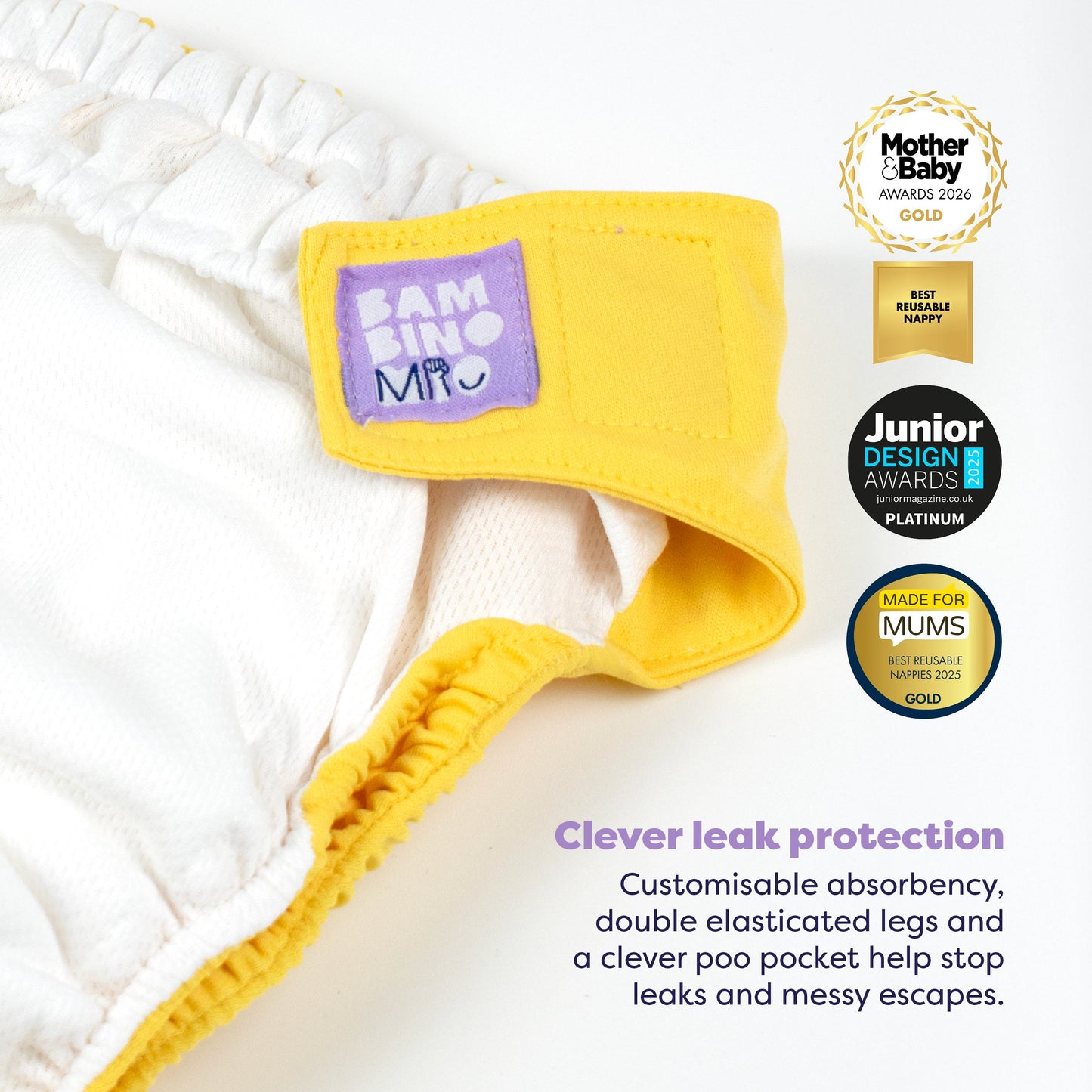 Revolutionary Reusable Nappy in Yellow