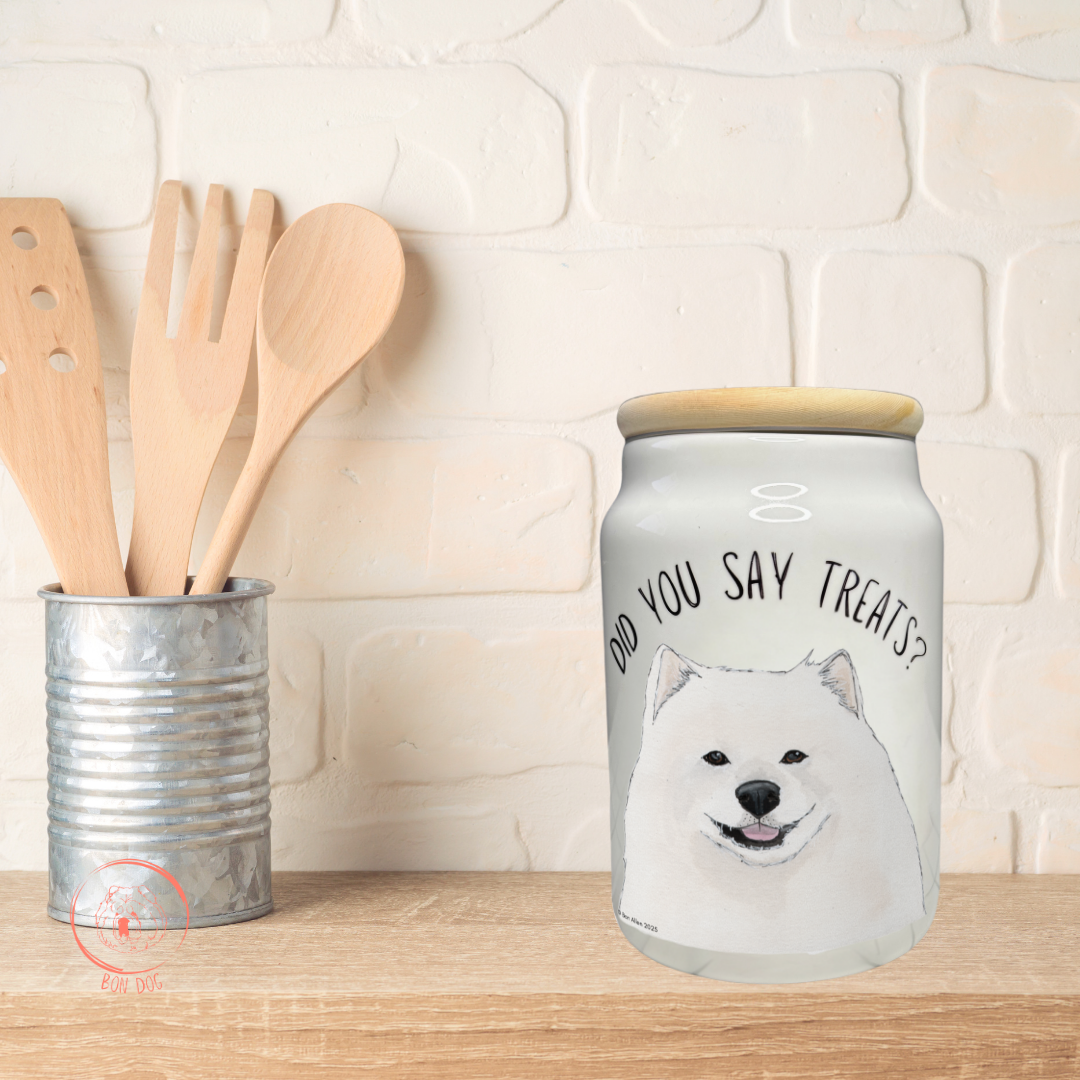 Snack Vault for Fluffballs: Samoyed-Approved Treat Jar