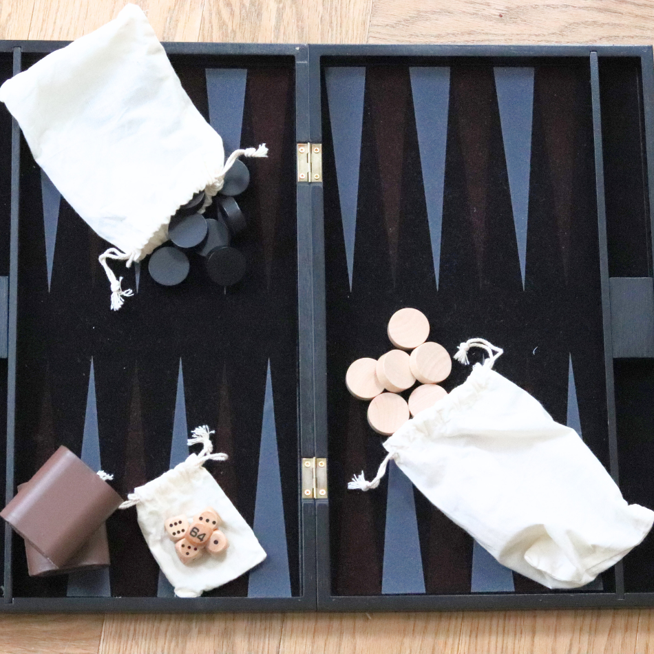 Wooden Backgammon Set With Tote Bag